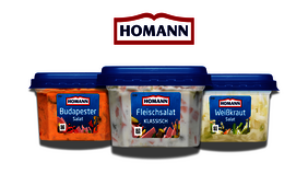 (Foto: HOMANN | Studio Toelle Fotografie) HOMANN Auf-Brot-Salate ab November im typischen Markenlook
